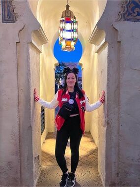 Walt Disney World 71 Red & White Varsity Jacket Size L